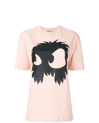 rosa bedrucktes T-Shirt mit einem Rundhalsausschnitt von McQ Alexander McQueen