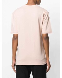 rosa bedrucktes T-Shirt mit einem Rundhalsausschnitt von McQ Alexander McQueen