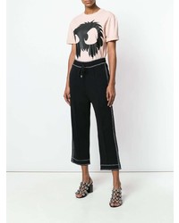 rosa bedrucktes T-Shirt mit einem Rundhalsausschnitt von McQ Alexander McQueen