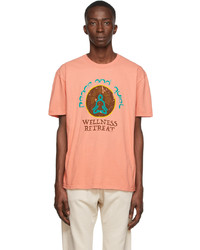 rosa bedrucktes T-Shirt mit einem Rundhalsausschnitt von Museum of Peace & Quiet