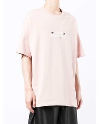 rosa bedrucktes T-Shirt mit einem Rundhalsausschnitt von FIVE CM