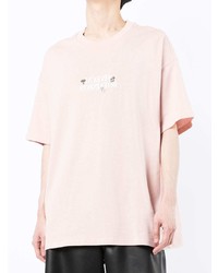 rosa bedrucktes T-Shirt mit einem Rundhalsausschnitt von FIVE CM