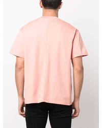 rosa bedrucktes T-Shirt mit einem Rundhalsausschnitt von Neil Barrett