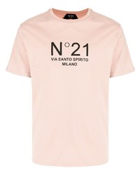 rosa bedrucktes T-Shirt mit einem Rundhalsausschnitt von N°21