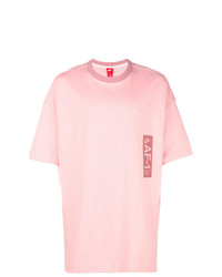 rosa bedrucktes T-Shirt mit einem Rundhalsausschnitt von Nike