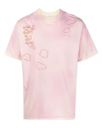 rosa bedrucktes T-Shirt mit einem Rundhalsausschnitt von Objects IV Life