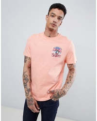 rosa bedrucktes T-Shirt mit einem Rundhalsausschnitt von Original Penguin