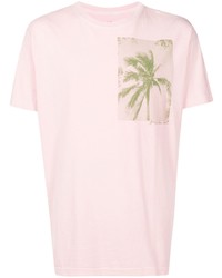 rosa bedrucktes T-Shirt mit einem Rundhalsausschnitt von OSKLEN