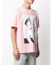 rosa bedrucktes T-Shirt mit einem Rundhalsausschnitt von JW Anderson