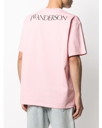 rosa bedrucktes T-Shirt mit einem Rundhalsausschnitt von JW Anderson