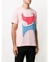 rosa bedrucktes T-Shirt mit einem Rundhalsausschnitt von Comme Des Garçons Shirt Boys