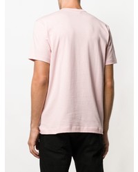 rosa bedrucktes T-Shirt mit einem Rundhalsausschnitt von Comme Des Garçons Shirt Boys