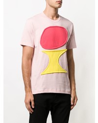 rosa bedrucktes T-Shirt mit einem Rundhalsausschnitt von Comme Des Garçons Shirt Boys