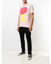 rosa bedrucktes T-Shirt mit einem Rundhalsausschnitt von Comme Des Garçons Shirt Boys