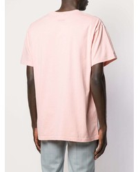 rosa bedrucktes T-Shirt mit einem Rundhalsausschnitt von Paul Smith