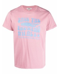rosa bedrucktes T-Shirt mit einem Rundhalsausschnitt von Phipps
