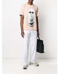 rosa bedrucktes T-Shirt mit einem Rundhalsausschnitt von Ih Nom Uh Nit
