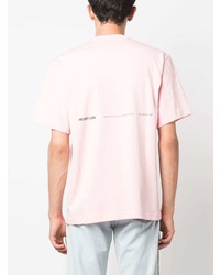 rosa bedrucktes T-Shirt mit einem Rundhalsausschnitt von Helmut Lang