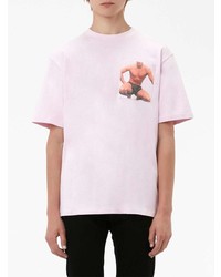 rosa bedrucktes T-Shirt mit einem Rundhalsausschnitt von JW Anderson