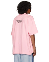 rosa bedrucktes T-Shirt mit einem Rundhalsausschnitt von Vetements