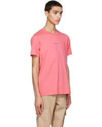 rosa bedrucktes T-Shirt mit einem Rundhalsausschnitt von Marni