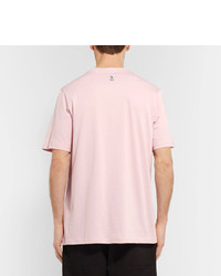 rosa bedrucktes T-Shirt mit einem Rundhalsausschnitt von Oamc