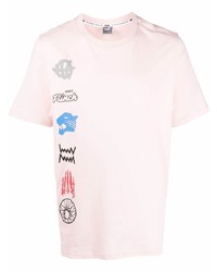 rosa bedrucktes T-Shirt mit einem Rundhalsausschnitt von Puma