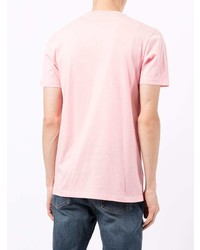 rosa bedrucktes T-Shirt mit einem Rundhalsausschnitt von PS Paul Smith