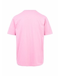 rosa bedrucktes T-Shirt mit einem Rundhalsausschnitt von Supreme