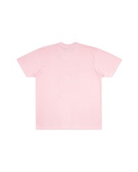 rosa bedrucktes T-Shirt mit einem Rundhalsausschnitt von Supreme