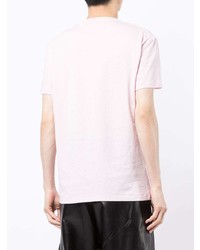 rosa bedrucktes T-Shirt mit einem Rundhalsausschnitt von Alexander McQueen