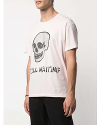 rosa bedrucktes T-Shirt mit einem Rundhalsausschnitt von Lost Daze