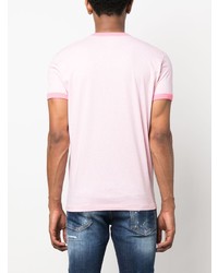 rosa bedrucktes T-Shirt mit einem Rundhalsausschnitt von DSQUARED2