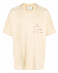 rosa bedrucktes T-Shirt mit einem Rundhalsausschnitt von Song For The Mute