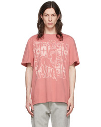 rosa bedrucktes T-Shirt mit einem Rundhalsausschnitt von Stella McCartney