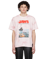 rosa bedrucktes T-Shirt mit einem Rundhalsausschnitt von Stolen Girlfriends Club