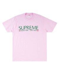 rosa bedrucktes T-Shirt mit einem Rundhalsausschnitt von Supreme