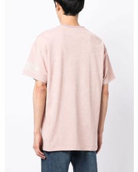rosa bedrucktes T-Shirt mit einem Rundhalsausschnitt von Haculla