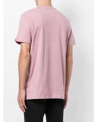 rosa bedrucktes T-Shirt mit einem Rundhalsausschnitt von Alpha Industries