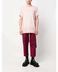 rosa bedrucktes T-Shirt mit einem Rundhalsausschnitt von Rick Owens DRKSHDW