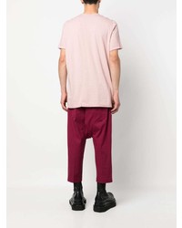 rosa bedrucktes T-Shirt mit einem Rundhalsausschnitt von Rick Owens DRKSHDW