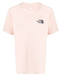 rosa bedrucktes T-Shirt mit einem Rundhalsausschnitt von The North Face