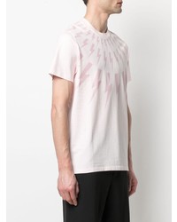 rosa bedrucktes T-Shirt mit einem Rundhalsausschnitt von Neil Barrett