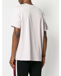 rosa bedrucktes T-Shirt mit einem Rundhalsausschnitt von rag & bone