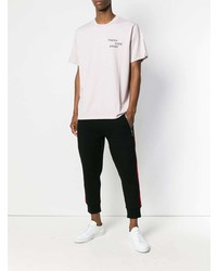 rosa bedrucktes T-Shirt mit einem Rundhalsausschnitt von rag & bone