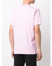 rosa bedrucktes T-Shirt mit einem Rundhalsausschnitt von Moschino