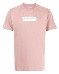 rosa bedrucktes T-Shirt mit einem Rundhalsausschnitt von True Religion