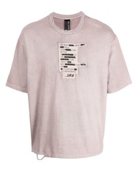 rosa bedrucktes T-Shirt mit einem Rundhalsausschnitt von VAL KRISTOPHE