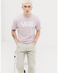 rosa bedrucktes T-Shirt mit einem Rundhalsausschnitt von Vans