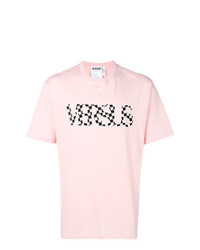 rosa bedrucktes T-Shirt mit einem Rundhalsausschnitt von Versus